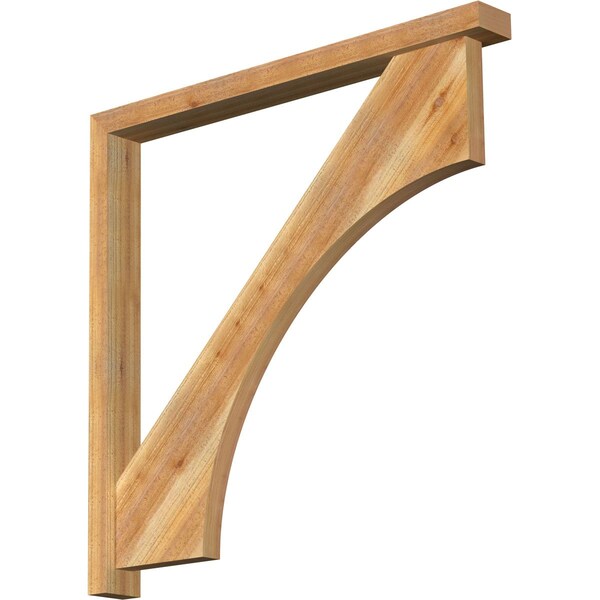 Ekena Millwork Westlake Block Rough Sawn Bracket w/ Offset Brace, Western Red Cedar, 4"W x 40"D x 40"H BKT0402X40X40WTL05RWR - main